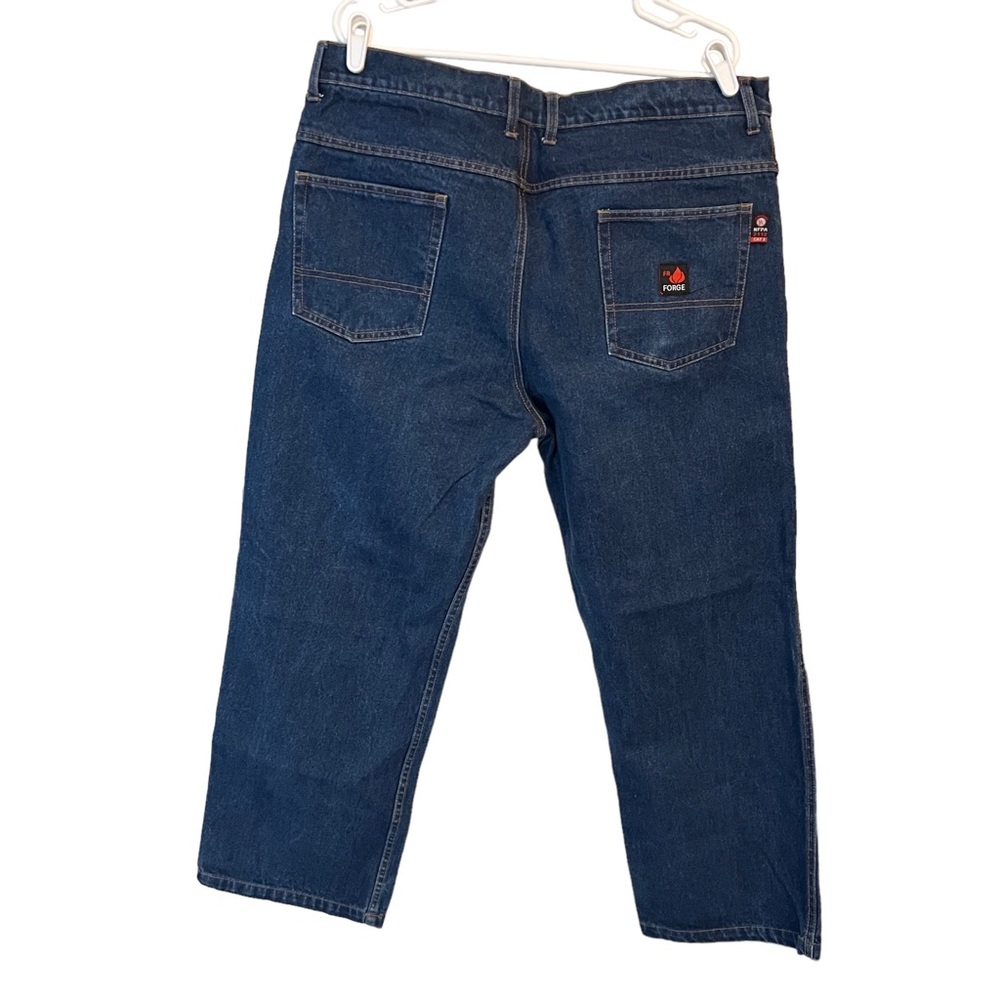 SOLD Men's Forge FR Flame Resistant Work Jeans Dark Wash Bootcut Size 38X30 - Picture 7 of 7